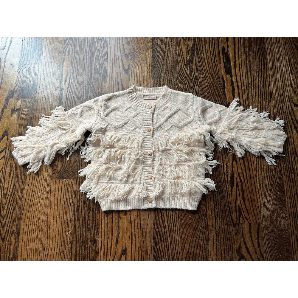 Louise Misha Fringe Cable Cardigan (3-4Y) - Picture 2 of 9